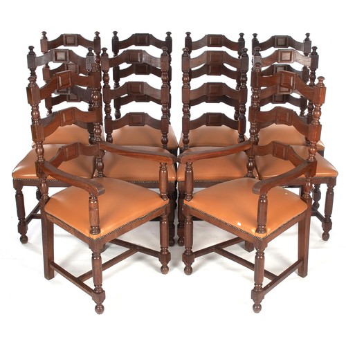 358 - A SET OF TEN PARTRIDGE WOOD DINING CHAIRS