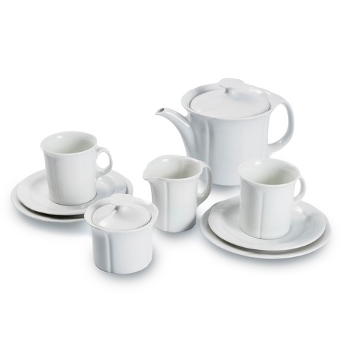 508 - AN ARZBERG 'CORSO WHITE' PATTERN TEA SET FOR TWO, GERMANY, 1980