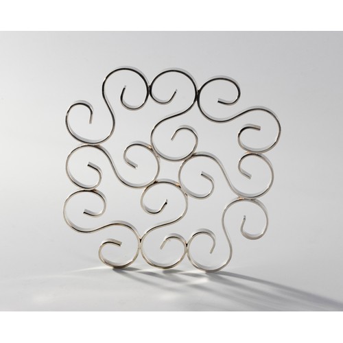 1092 - A SILVER PLATE 'GALLIA COLLECTION'  ARABESQUE TRIVET, CHRISTOFLE