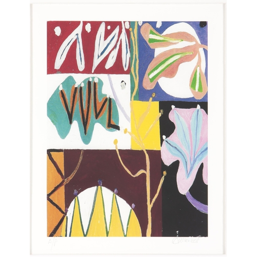 496 - Gillian Ayres (British 1930-2018) ABSTRACT FLOWER COMPOSITIONS, four in the lot