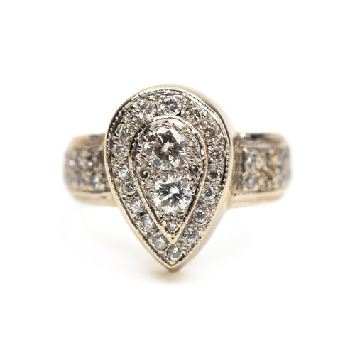 756 - A NATURAL DIAMOND DRESS RING, 0.76 CARATS