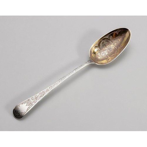 1154 - A GEORGE III SILVER OLD ENGLISH PATTERN TABLESPOON, RICHARD CROSSLEY, LONDON, 1795