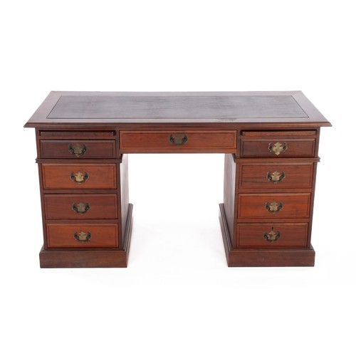 1120 - A LEATHER-TOPPED PEDESTAL DESK