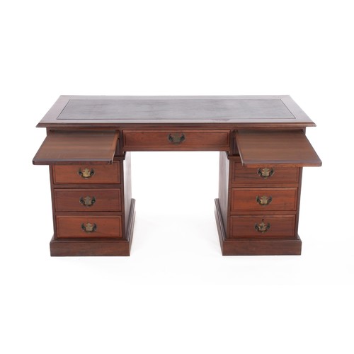 1120 - A LEATHER-TOPPED PEDESTAL DESK