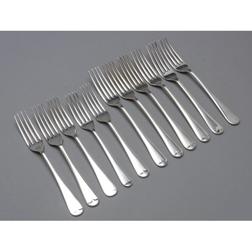 1060 - FOUR ELECTROPLATE DESSERT FORKS AND SEVEN DINNER FORKS