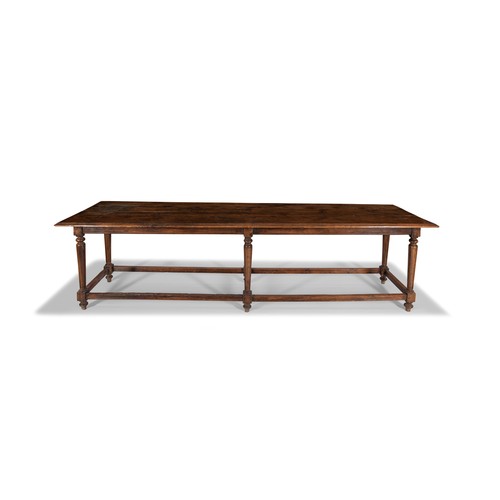 AN OAK REFECTORY TABLE, 19TH CENTURY