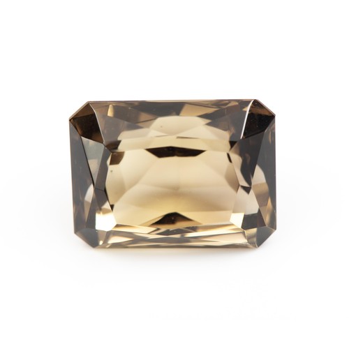 AN UNSET SMOKEY QUARTZ 14.02 CARATS