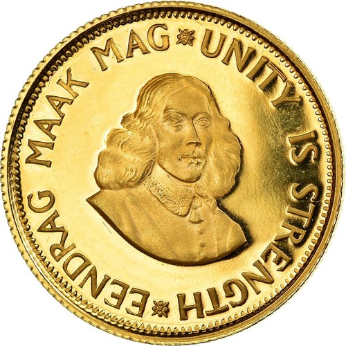 A SET OF SOUTH AFRICAN GOLD R2 AND R1 COINS