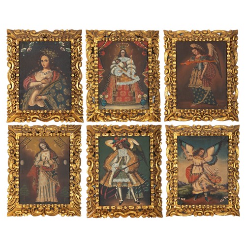 SIX PAINTINGS IN THE STYLE OF CUZCO