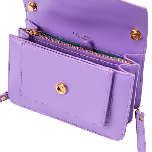 18 - A BVLGARI SMALL SERPENTI FOREVER CROSSBODY BAG, CALF LEATHER PURPLE