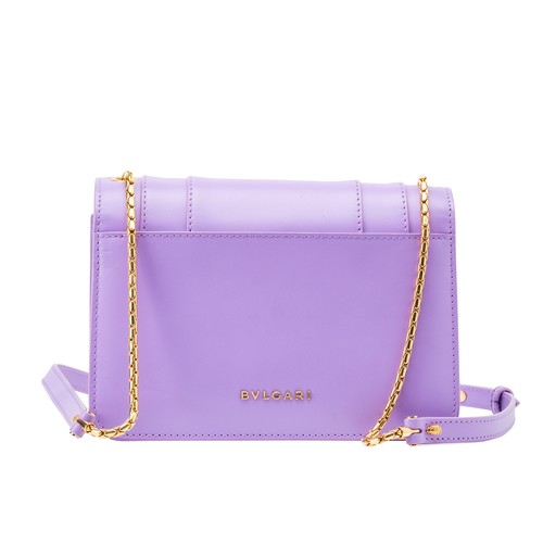 18 - A BVLGARI SMALL SERPENTI FOREVER CROSSBODY BAG, CALF LEATHER PURPLE