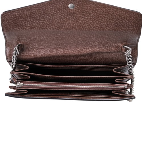 15 - A GUCCI CAMEL EBONY DIONYSUS JUMBO GG WALLET CROSSBODY BAG
