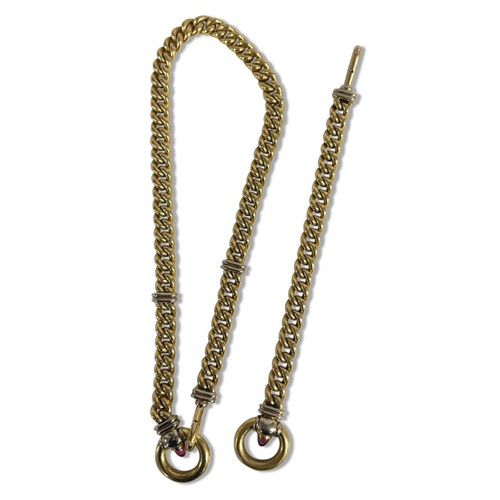 244 - A GOLD NECKLACE AND BRACELET