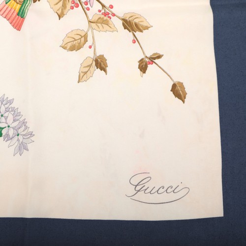 53 - A GUCCI FLORAL PRINT SILK SCARF