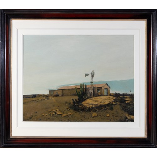 373 - Walter Meyer (South African 1965-2017) FARM BUILDING AND WINDMILL