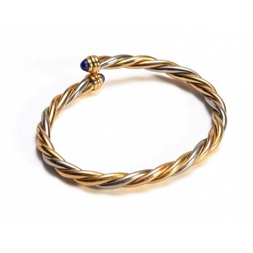 633 - AN 18CT CARTIER TRI COLOUR GOLD AND LAPIS LAZULI BRACELET