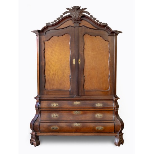 A CAPE STINKWOOD, EBONY AND AMBOYNA ARMOIRE, LATE 18TH CENTURY