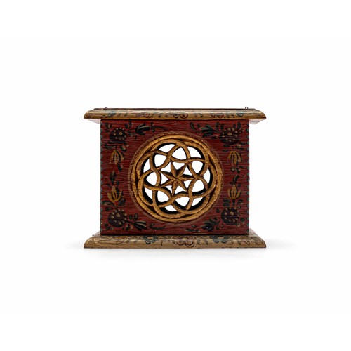 14 - A DUTCH HINDELOOPEN SQUARE FOOTSTOVE, 19TH CENTURY