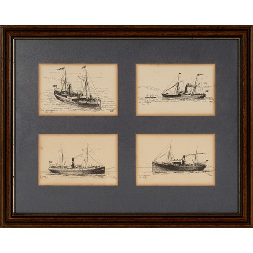 5 - THE HJALMAR, SKANDIA, ERNA AND M. DAVIDSEN, FOUR DRAWINGS