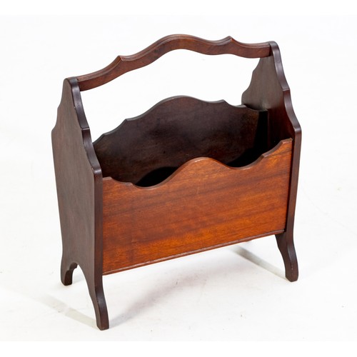 1285 - AN IMBUIA CANTERBURY MAGAZINE RACK, CIRCA 1950