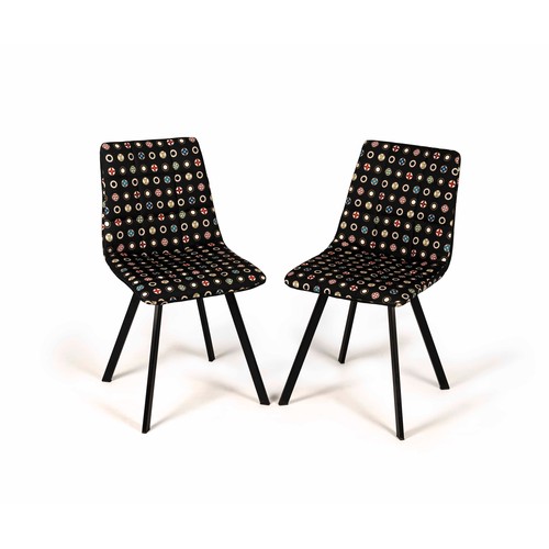 1256 - A PAIR OF UPHOLSTERED CONTEMPORARY SIDE CHAIRS