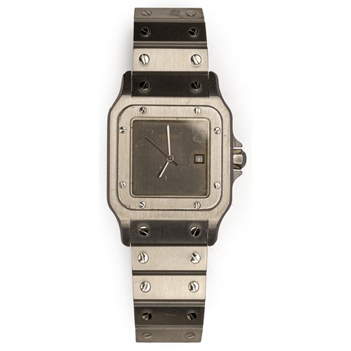 35 - A STAINLESS-STEEL WRISTWATCH, CARTIER SANTOS 'GHOST'