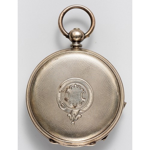 58 - A SILVER HALF HUNTER CASED POCKET WATCH
