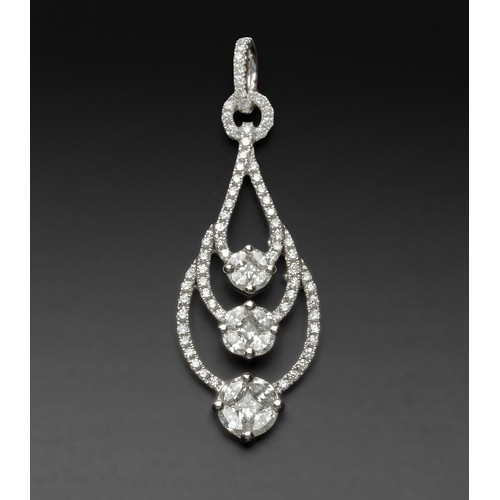 711 - A NATURAL DIAMOND PENDANT, 1.08 CARATS, CHARLES GREIG 2015