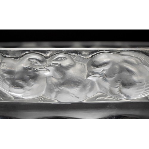 505 - A LALIQUE 'MESANGES' BOWL WITH FROSTED BIRD BORDER