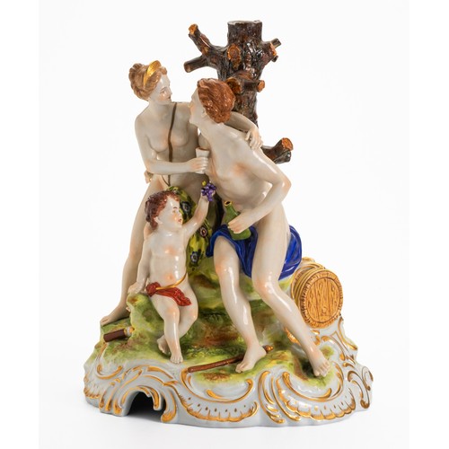 518 - A Y.V. MUELLER & CO. PORCELAIN FIGURAL GROUP
