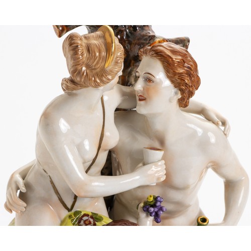 518 - A Y.V. MUELLER & CO. PORCELAIN FIGURAL GROUP