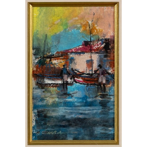 935 - Mauro Chiarla (South African 1949-) FIGURES WITH BOATS