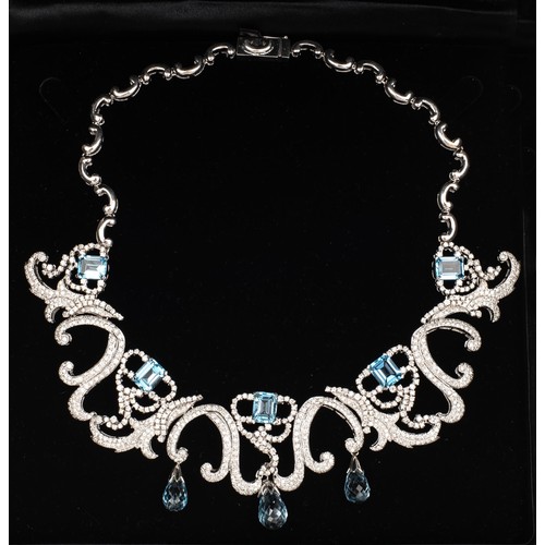 702 - A SUITE OF NATURAL DIAMOND AND TOPAZ JEWELLERY, FLORENCE, ITALY 1970