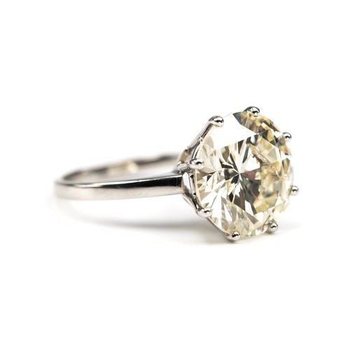 750 - AN E.G.L CERTIFIED NATURAL 6.68 CARAT SOLITAIRE DIAMOND RING