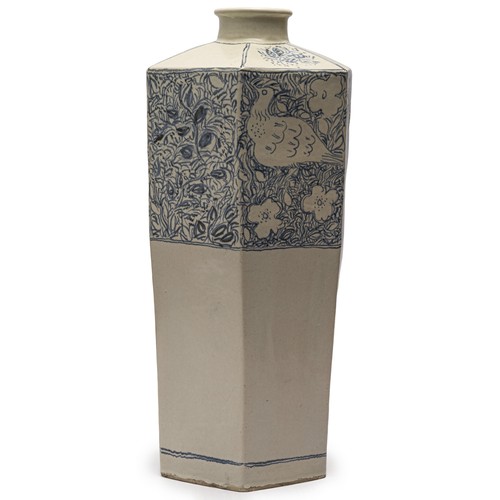 477 - A BLUE AND WHITE ANTON BOSCH CERAMIC FLOOR VASE