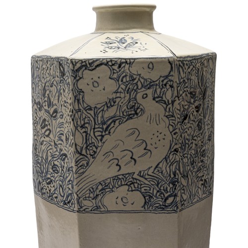 477 - A BLUE AND WHITE ANTON BOSCH CERAMIC FLOOR VASE