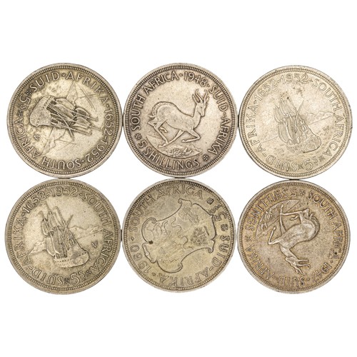 177 - A MISCELLANEOUS COLLECTION OF SILVER SOUTH AFRICAN 5 SHILLINGS