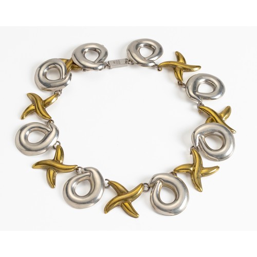 1207 - A GOLD-PLATED AND SILVER LOVE NECKLACE, ITALY, 20TH CENTURY