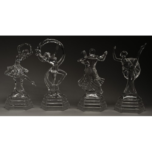502 - FOUR GLASS DANCING FIGURES