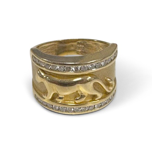 704 - A SUITE OF NATURAL DIAMOND PANTHER STYLE JEWELLERY, 1.00 CARATS