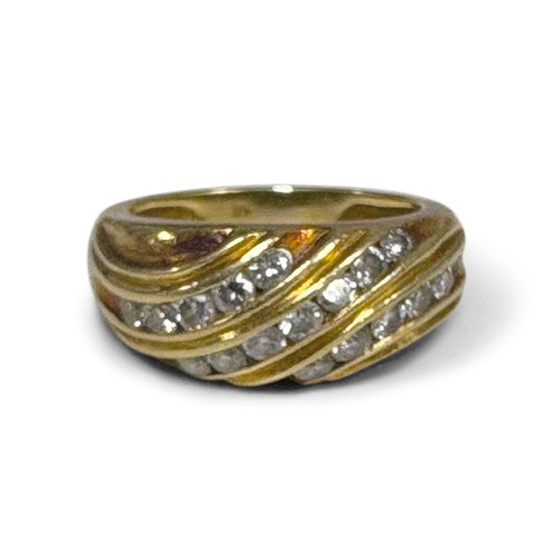 736 - A NATURAL DIAMOND DRESS RING, 0.65 CARATS