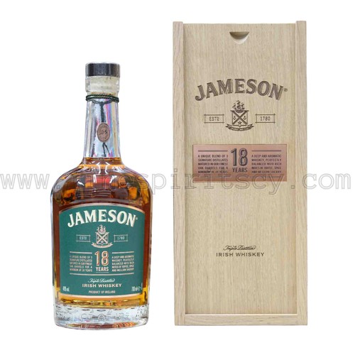 135 - A BOTTLE OF JAMESON 18 YEAR OLD TRIPLE DISTILLED IRISH WHISKEY