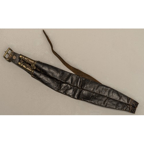 A DOUBLE POWDER FLASK BELT
