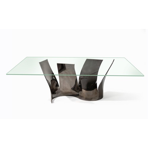 A VOILES DINING TABLE, DESIGNED BY MAURICE BARILONE, RETAILED BY ROCHE BOBOIS