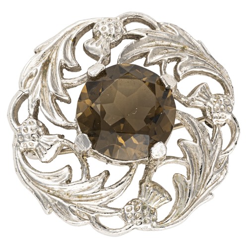 764 - A GEMSET SCOTTISH THISTLE BROOCH