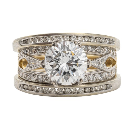742 - A CERTIFIED INVESTMENT GRADE NATURAL DIAMOND DRESS RING, 3.158 CARATS