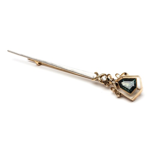 363 - A GEMSET PIN BROOCH