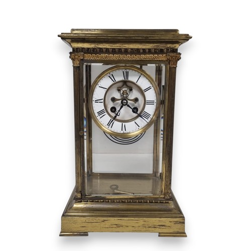 A FRENCH GILT MANTEL CLOCK, MEDALIE D'OR, SECOND HALF 19TH CENTURY