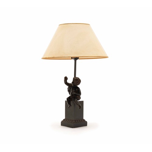 233 - A COMPOSITE TABLE LAMP WITH CHERUB