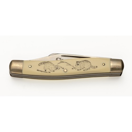 126 - A SCHRADE SCRIMSHAW POCKET KNIFE